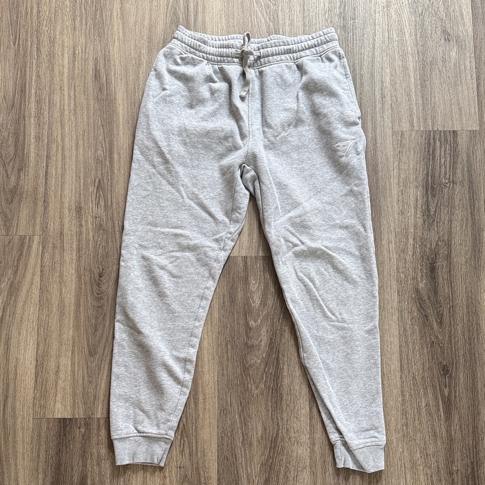 Gymshark Sweats Light Gray Fleece Joggers Mens Sweatpants Size Small